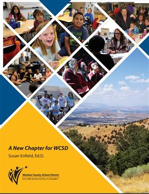 Collage of students in classrooms and text that says A new Chapter for WCSD Susan Enfield Ed.D